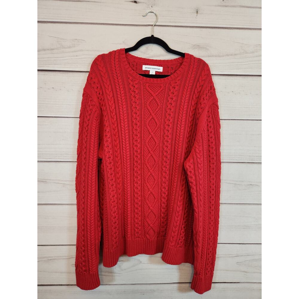 Amazon Essentials‎ Women's Red Crew Neck Long Sleeve Pullover Sweaters Size XXL